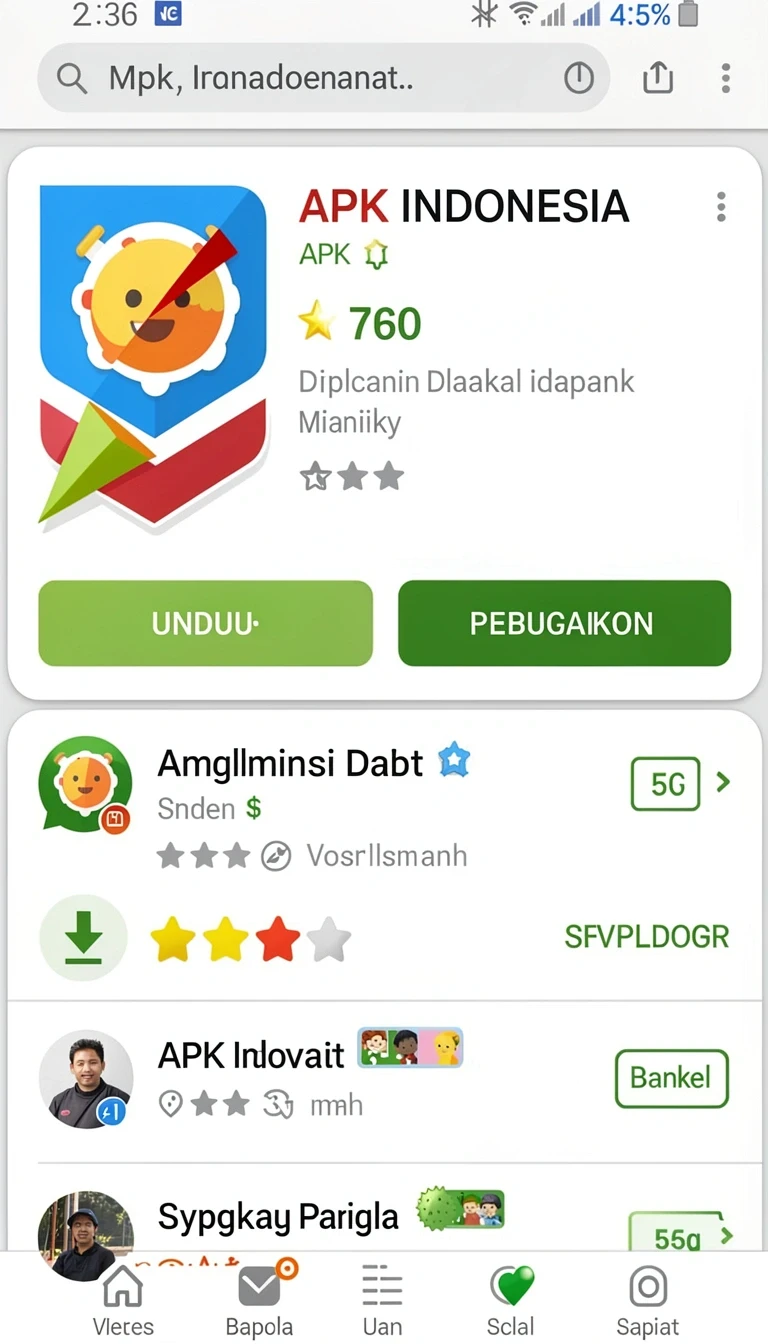Cuplikan layar menu unduhan winjkt untuk perangkat Android